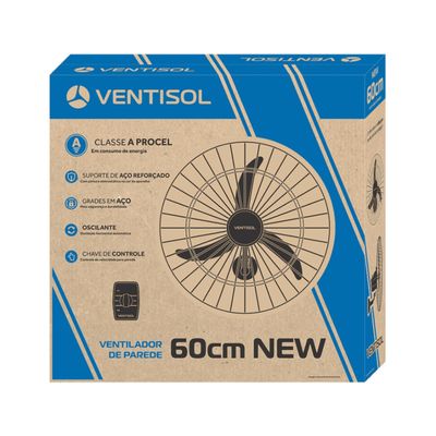 Ventilador de Parede 60 CM 220V NEW Premium Preto Ventisol