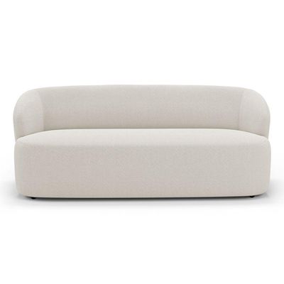 Poltrona Giratória E Sofá Orgânico Living Leez 170cm 02 Lugares Bouclê Off White - Desk Design