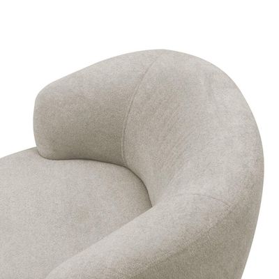 Poltrona Decorativa Orgânica Living Have Base Madeira Giratória Bouclê Bege - Desk Design