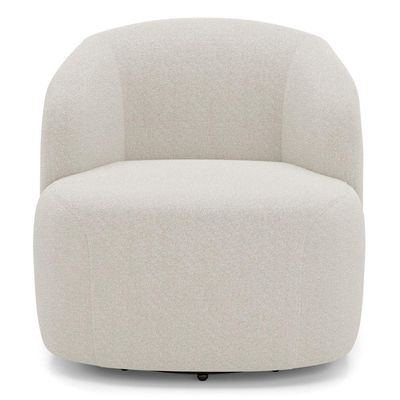 Poltrona Decorativa Orgânica Living Leez Giratória Bouclê Off White - Desk Design