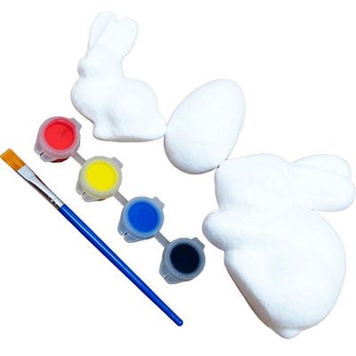 Ovos Coelhos Páscoa Para Colorir Com Pincel Tintas Kit 20pçs