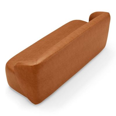 Poltrona Giratória E Sofá Orgânico Living Leez 170cm 02 Lugares Couríssimo Caramelo - Desk Design