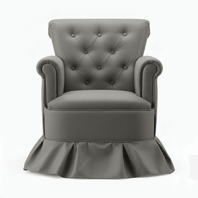 Poltrona Amentação Confortável Com Balanço Descanso Quarto Bebê Aconchego Suede Cinza