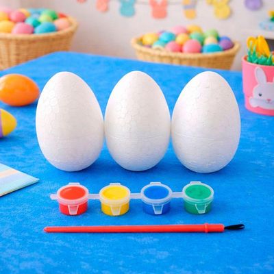 Ovos Coelhos Páscoa Para Pintar Colorir Com Pincel Kit 20pçs