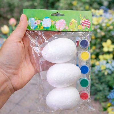 Ovos Coelhos Páscoa Para Colorir Pintar Com Pincel Kit 40pçs