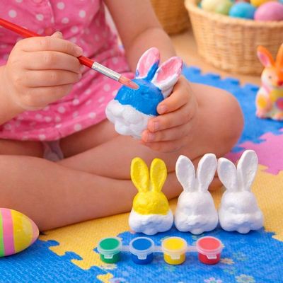 Cabeça Coelho Páscoa Para Colorir Pintar Com Pincel Kit 24pç