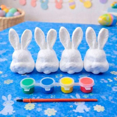 Cabeça Coelho Páscoa Para Colorir Pintar Com Pincel Kit 24pç