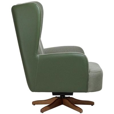 Poltrona De Amamentação Balanço Giratória Liz D02 Couríssimo Tramado Verde C-296 C-120 - Lyam Decor