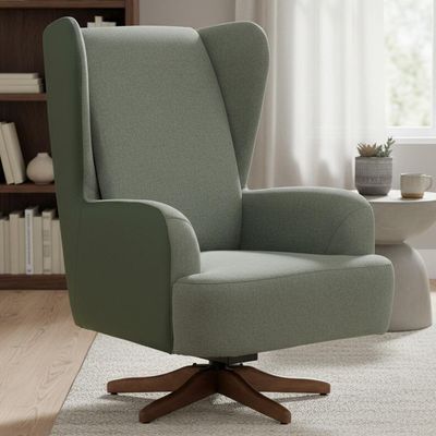 Poltrona De Amamentação Balanço Giratória Liz D02 Couríssimo Tramado Verde C-296 C-120 - Lyam Decor