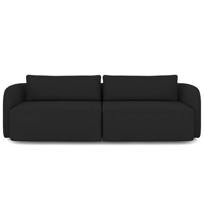 Sofá 3 Lugares Sala Living Orgânico 240cm Oregon K01 Veludo Preto - Lyam Decor