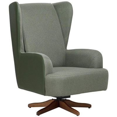Poltrona De Amamentação Balanço Giratória Liz D02 Couríssimo Tramado Verde C-296 C-120 - Lyam Decor