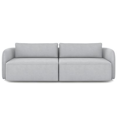 Sofá 3 Lugares Sala Living Orgânico 240cm Oregon K01 Veludo Cinza - Lyam Decor