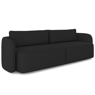 Sofá 3 Lugares Sala Living Orgânico 240cm Oregon K01 Veludo Preto - Lyam Decor