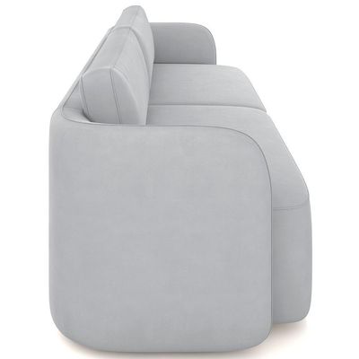 Sofá 3 Lugares Sala Living Orgânico 240cm Oregon K01 Veludo Cinza - Lyam Decor