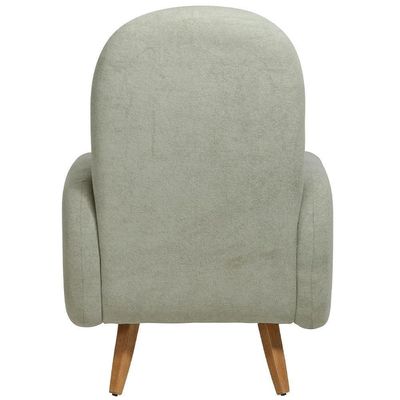 Poltrona De Amamentação Fixa Pés Manu Dolce D02 Bouclê Verde Oliva C-199 - Lyam Decor