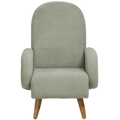 Poltrona De Amamentação Fixa Pés Manu Dolce D02 Bouclê Verde Oliva C-199 - Lyam Decor