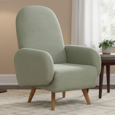 Poltrona De Amamentação Fixa Pés Manu Dolce D02 Bouclê Verde Oliva C-199 - Lyam Decor