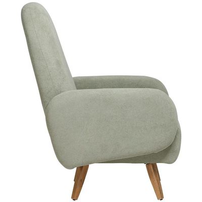 Poltrona De Amamentação Fixa Pés Manu Dolce D02 Bouclê Verde Oliva C-199 - Lyam Decor