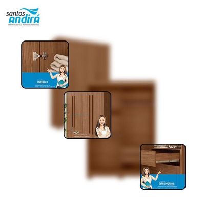 Guarda Roupa Solteiro 4 Portas Sarandi Jatobá - Santos Andirá
