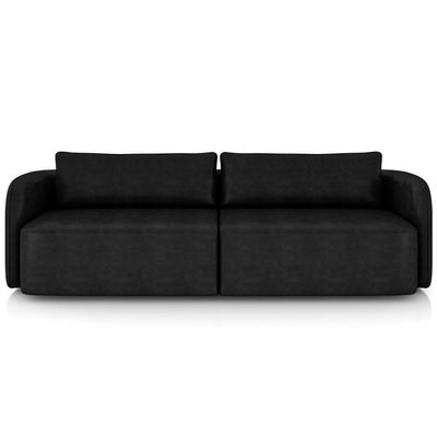 Sofá 3 Lugares Sala Living Orgânico 240cm Oregon K01 Couríssimo Preto - Lyam Decor