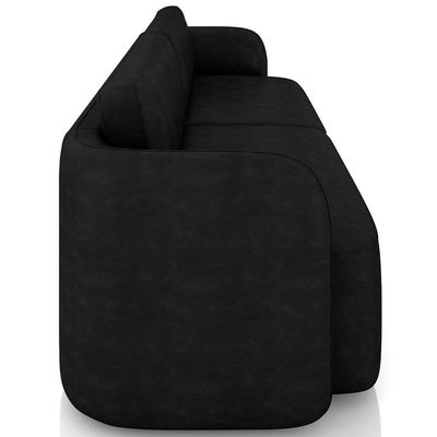 Sofá 3 Lugares Sala Living Orgânico 240cm Oregon K01 Couríssimo Preto - Lyam Decor