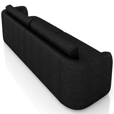 Sofá 3 Lugares Sala Living Orgânico 240cm Oregon K01 Couríssimo Preto - Lyam Decor