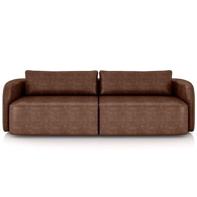 Sofá 3 Lugares Sala Living Orgânico 240cm Oregon K01 Couríssimo Marrom - Lyam Decor