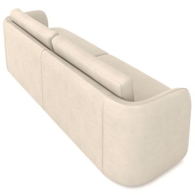 Sofá 3 Lugares Sala Living Orgânico 220cm Oregon K01 Veludo Bege - Lyam Decor