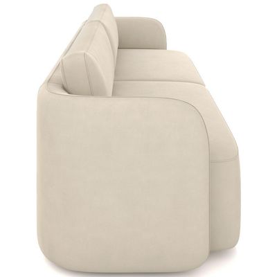 Sofá 3 Lugares Sala Living Orgânico 220cm Oregon K01 Veludo Bege - Lyam Decor