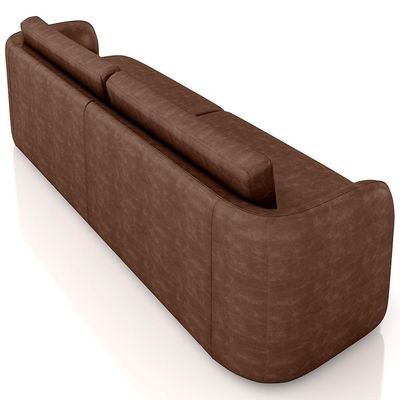 Sofá 3 Lugares Sala Living Orgânico 240cm Oregon K01 Couríssimo Marrom - Lyam Decor
