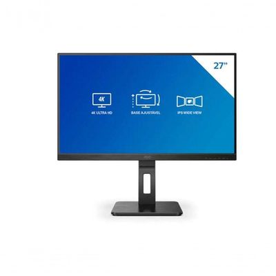 Monitor Aoc 27 Ips 4k 60hz 4ms Hdmi Dp Usb Vesa Alto-falante Altura E Rotacao - U27p2