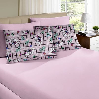 Jogo de Cama Portallar Casal Malha Disney 3 Pçs Lhama Rosa