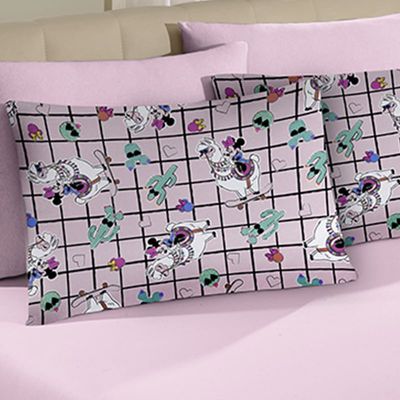 Jogo de Cama Portallar Casal Malha Disney 3 Pçs Lhama Rosa