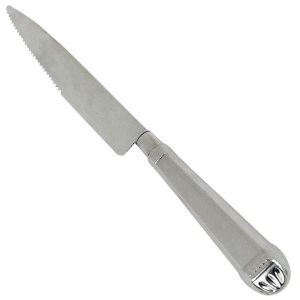 Jogo 24 Facas de Mesa Serra Inox 25cm Jumbo Prateada Cortar Servir Buffet Restaurante Mesa Posta