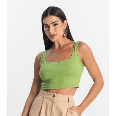 Top Básico Feminino em Ribana Rovitex Verde G / Verde