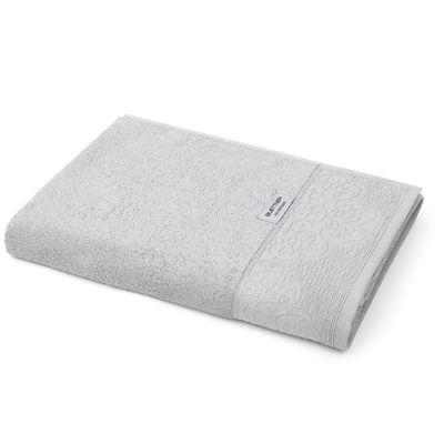 Toalha Avulsa Banho KazzaVip 100% Algodão Nobre Jacquard Limoges 70cmx140m Prata