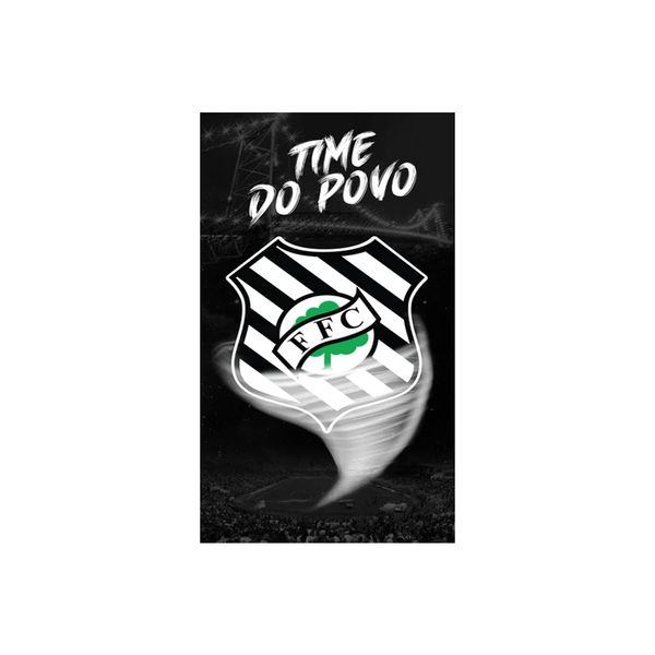 Toalhinha Social De Academia e Mão KazzaVip Felpa 50% Algodão e 50% Poliéster Estampada Oficial Licenciada Figueirense 30cmx50cm Preto