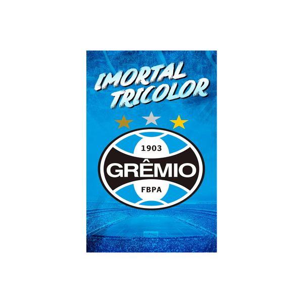 Toalhinha Social De Academia e Mão KazzaVip Felpa 50% Algodão e 50% Poliéster Estampada Oficial Licenciada Gremio 30cmx50cm Azul