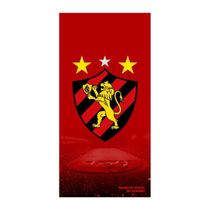 Toalha de Praia e Piscina KazzaVip Felpa 60% Algodão e 40% Poliéster Estampada Oficial Licenciada Sport 70cmx140m Vermelho