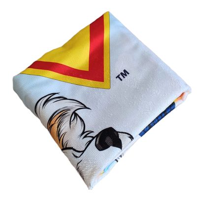 Toalha de Praia e Piscina KazzaVip Microfibra 100% Poliéster Estampada Anti Areia Licenciada Krypto 70cm x 140m Azul
