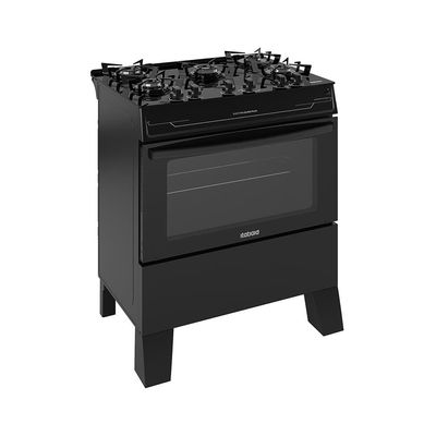 Fogão Itatiaia 5 Bocas Electra Glass Plus com Mesa de Vidro e Acendimento Automático Bivolt  Preto