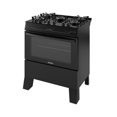 Fogão Itatiaia 5 Bocas Electra Glass Plus com Mesa de Vidro e Acendimento Automático Bivolt  Preto