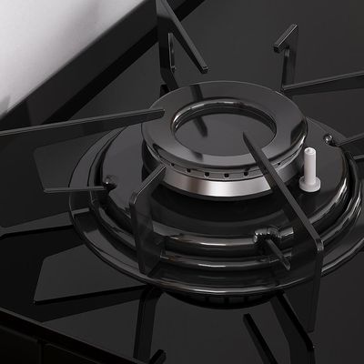 Fogão Itatiaia 5 Bocas Electra Glass Plus com Mesa de Vidro e Acendimento Automático Bivolt  Preto