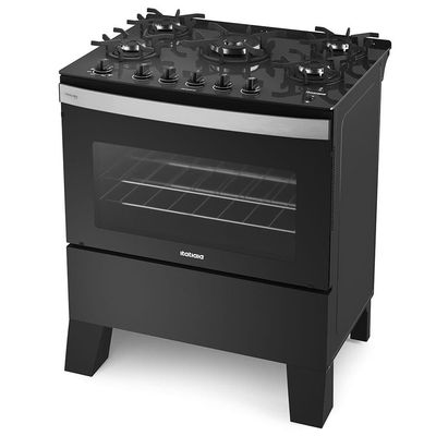 Fogão Itatiaia 5 Bocas Itaglass Plus com Mesa de Vidro e Acendimento Automático - Preto