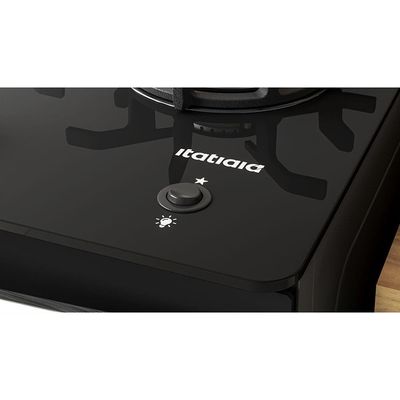 Fogão Itatiaia 5 Bocas Itaglass Plus com Mesa de Vidro e Acendimento Automático - Preto