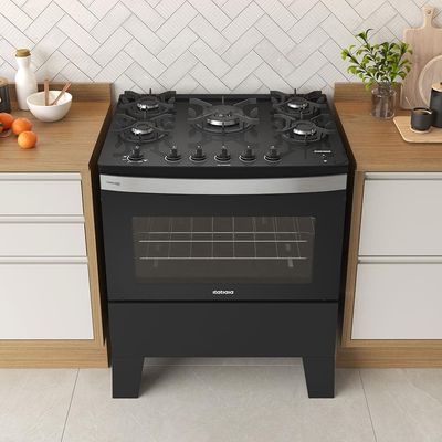 Fogão Itatiaia 5 Bocas Itaglass Plus com Mesa de Vidro e Acendimento Automático - Preto