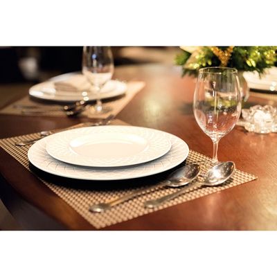 Aparelho de Jantar 20 Peças Tramontina Ingrid em Porcelana Decorada - Branco