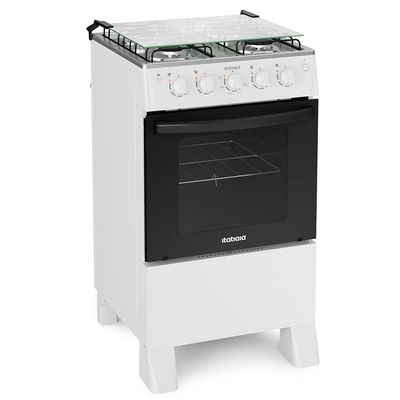 Fogão Itatiaia 4 Bocas Star New Com Mesa em Inox e Acendimento Automático - Branco
