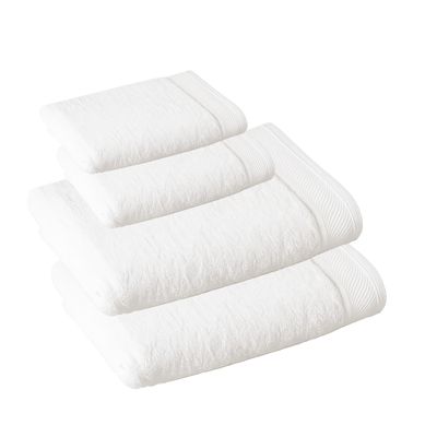 Jogo de Toalha KazzaVip Felpuda 100% Algodão Banho e Rosto Eleganz 4 Peças Branco