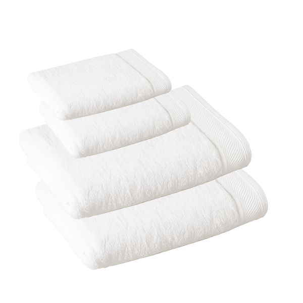 Jogo de Toalha KazzaVip Felpuda 100% Algodão Banho e Rosto Eleganz 4 Peças Branco